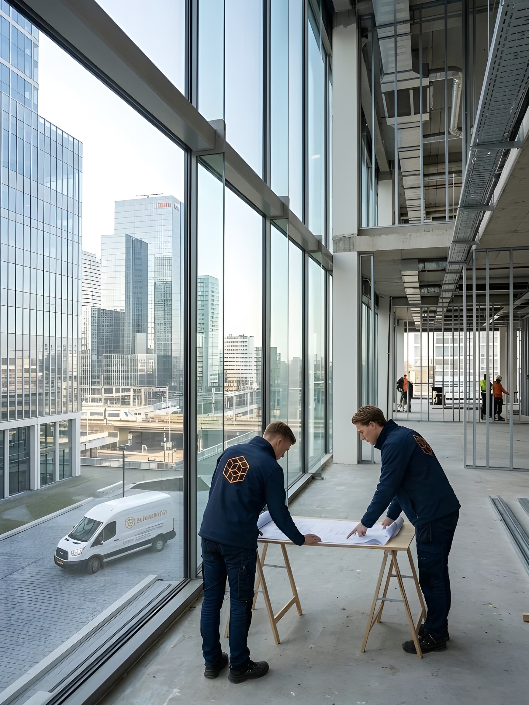 Sep en Bram van De Bouwgenoten aan het werk